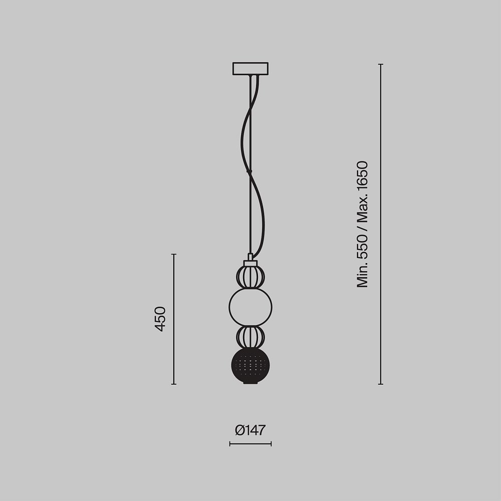 Подвесной светильник Collar P069PL-L17CH3K