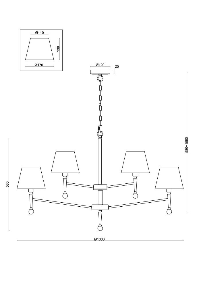 Подвесной светильник Rosemary FR5190PL-12BS1