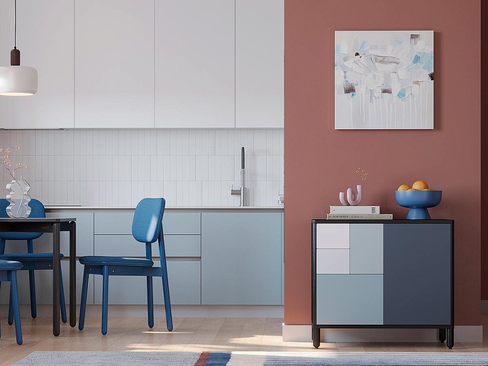 Панно декоративное fleur, 60х60 см, голубое
