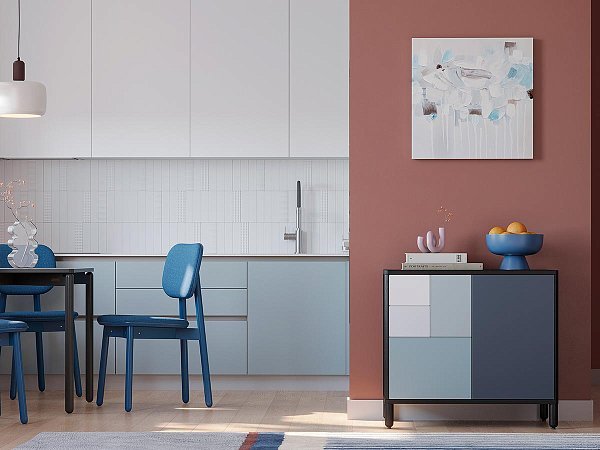 Панно декоративное fleur, 60х60 см, голубое