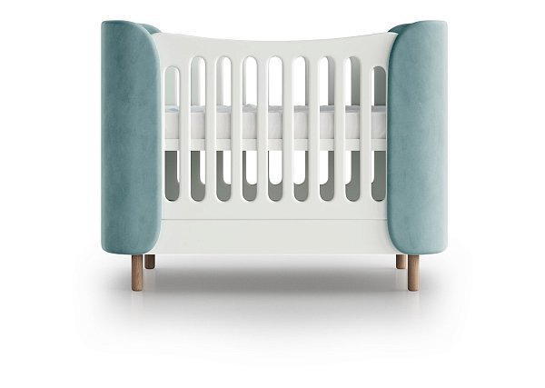 Кроватка KIDI Soft mini cпальное место 60*120 см (бирюзовый)