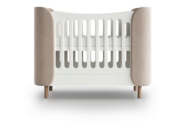 Кроватка KIDI Soft mini cпальное место 60*120 см антивандальная ткань (бежевый)