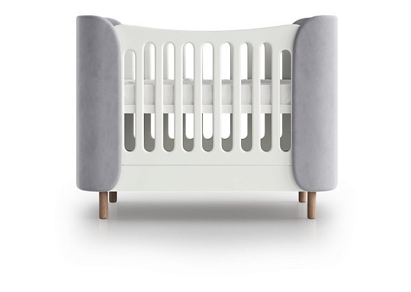 Кроватка KIDI Soft mini cпальное место 60*120 см антивандальная ткань (серый)