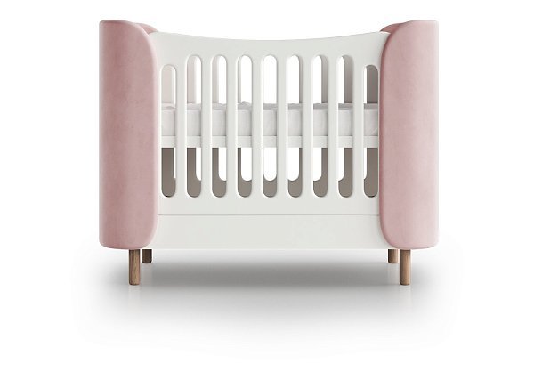 Кроватка KIDI Soft mini cпальное место 60*120 см антивандальная ткань (розовый)