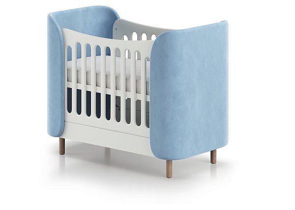 Кроватка KIDI Soft mini cпальное место 60*120 см (голубой)