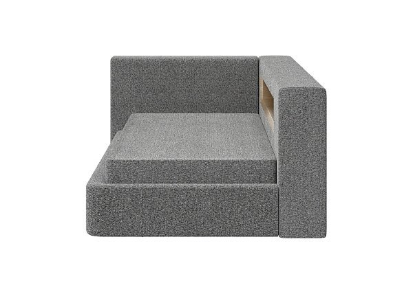Диван-кровать Cube c нишей L (серый, рогожка)