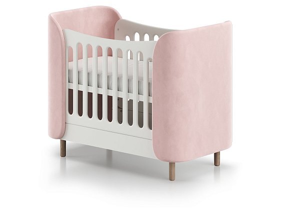 Кроватка KIDI Soft mini cпальное место 60*120 см антивандальная ткань (розовый)