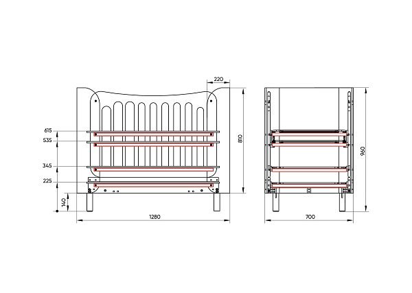 Кроватка KIDI Soft mini cпальное место 60*120 см антивандальная ткань (розовый)