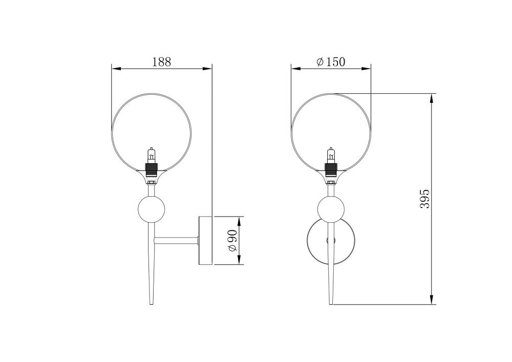 Настенный светильник (бра) Maddison FR5115WL-01BZ