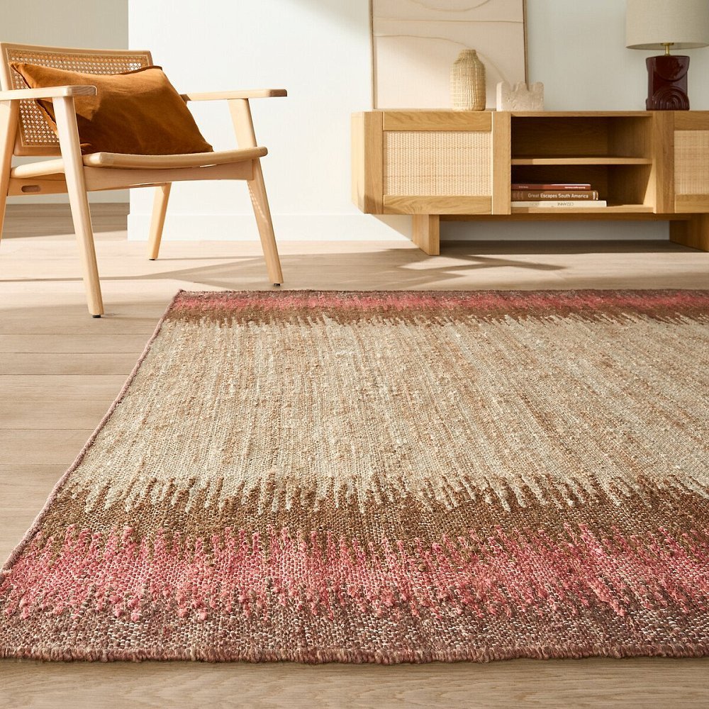 Винтажный ковер из джута 91, IKAT ИКАТ 120 x 170 см бежевый
