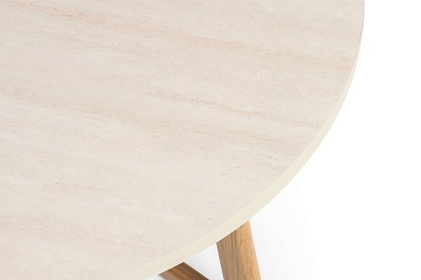 Куршевель журнальный столик из алюминия D80, столешница из искусственного камня