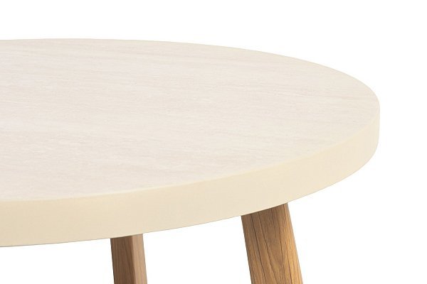 Куршевель кофейный столик из алюминия D60, столешница из искусственного камня
