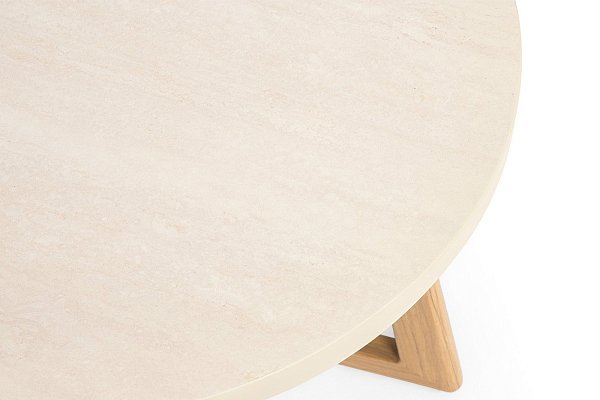 Куршевель кофейный столик из алюминия D60, столешница из искусственного камня