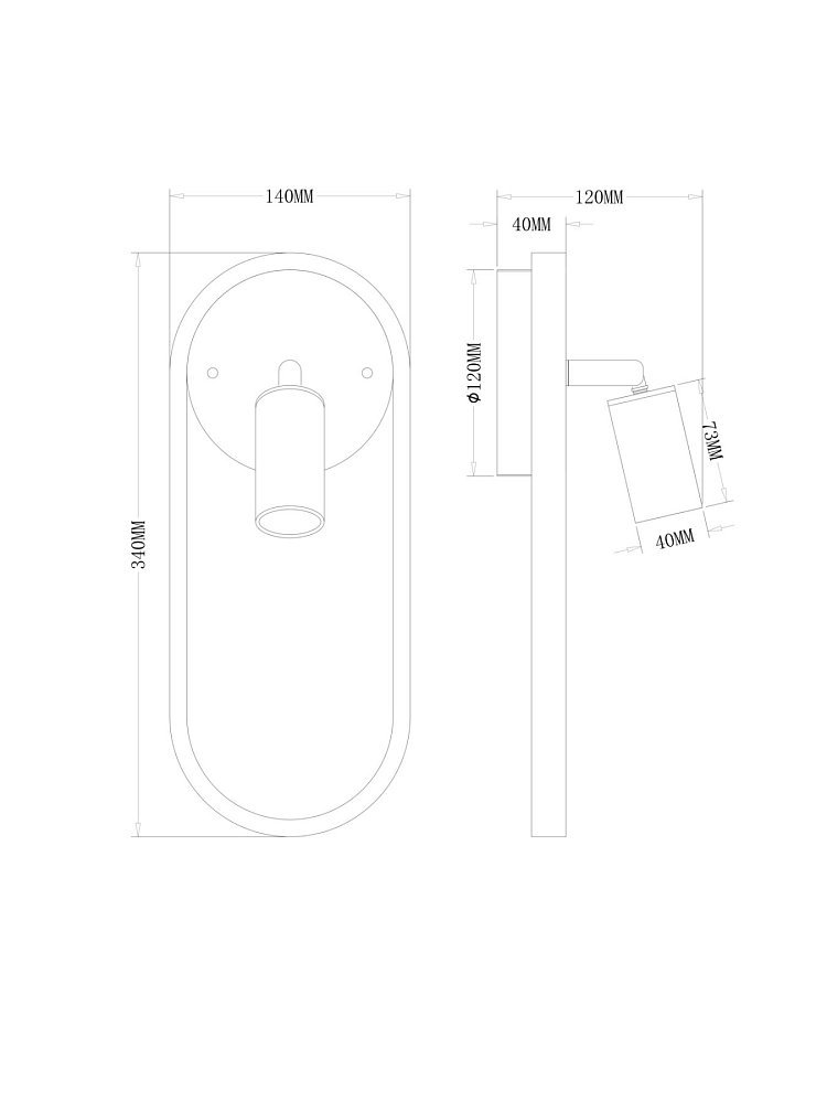 Настенный светильник (бра) Тумблер / Tumbler FR6074WL-L10G