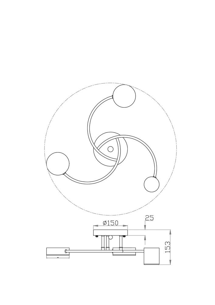 Потолочный светильник Тибо / Tibo FR6048CL-L6B