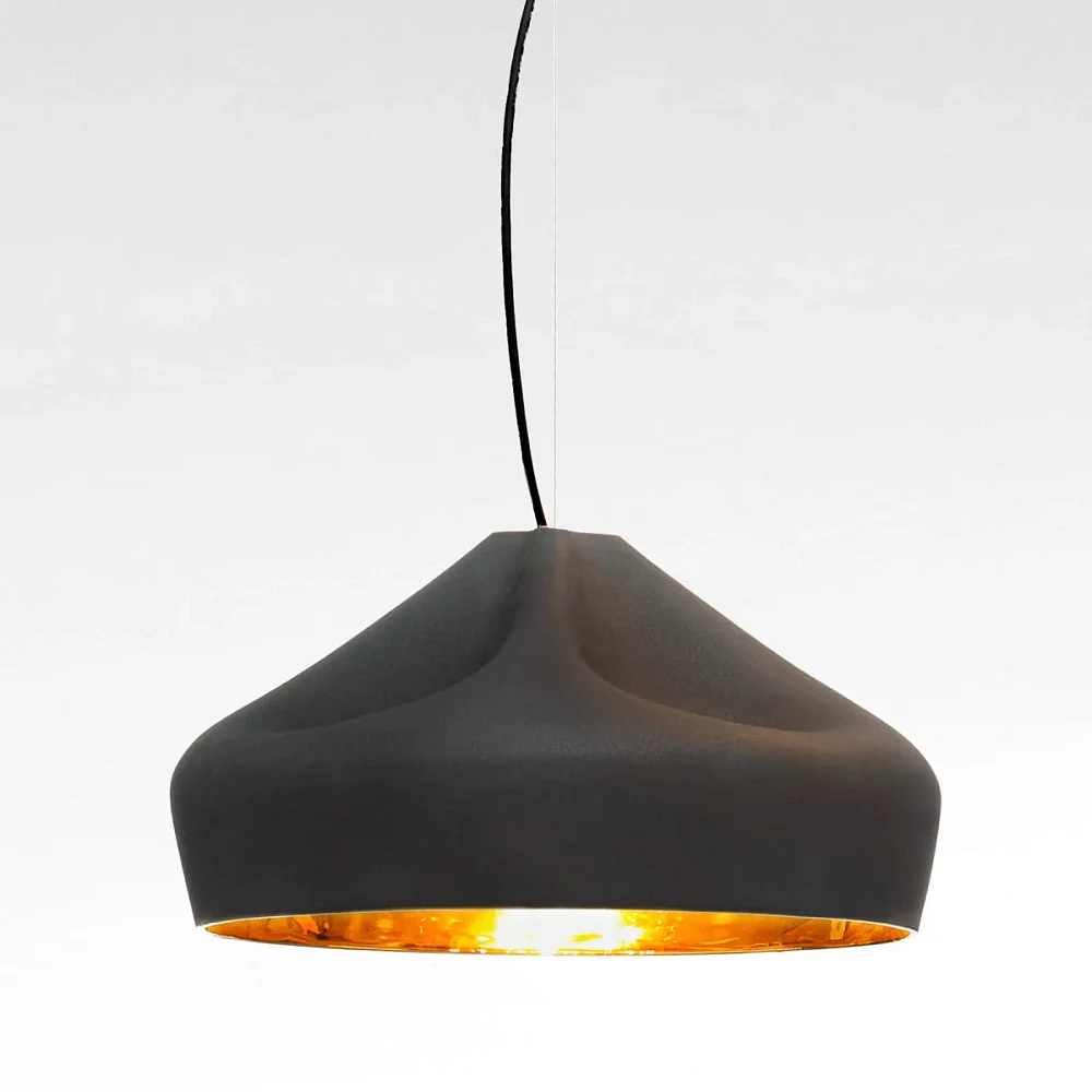Подвесной светильник Pleat Box LED 47 черно-золотой