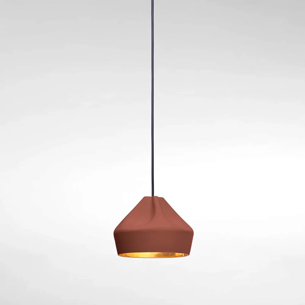 Подвесной светильник Pleat Box 24 терракотово-золотой