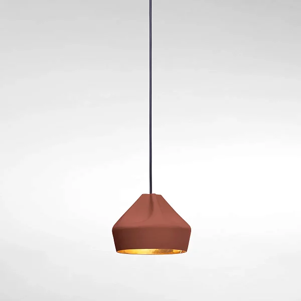 Подвесной светильник Pleat Box 24 терракотово-золотой
