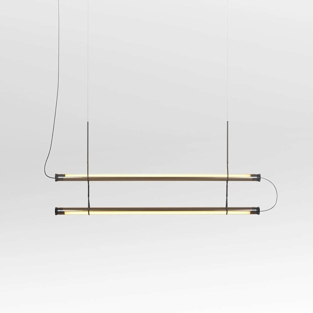 Подвесной светильник Fris 155х2 бронзовый 30K + Double hook 96 x2