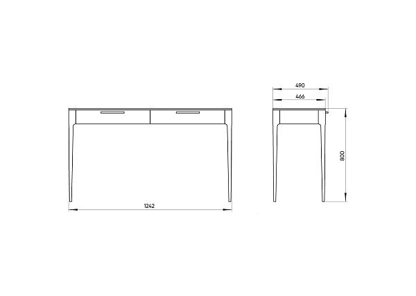Консоль Type oak 2 ящика ширина 120 см (беленый дуб)