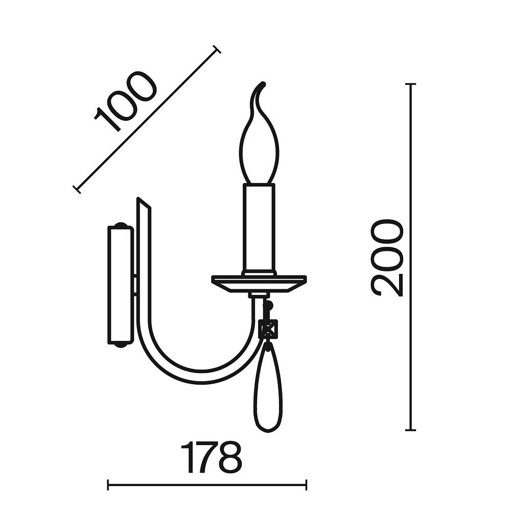Настенный светильник (бра) Forte FR1006WL-01G