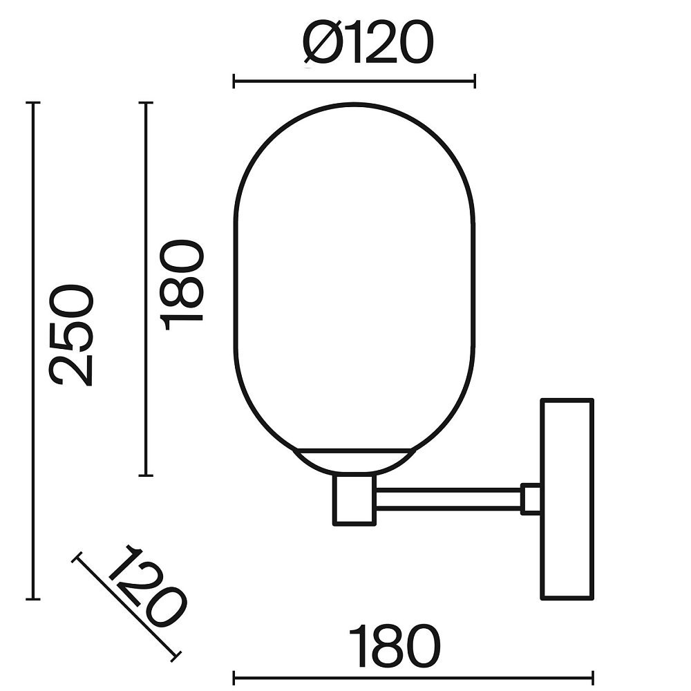 Настенный светильник (бра) Tesse FR1011WL-01B