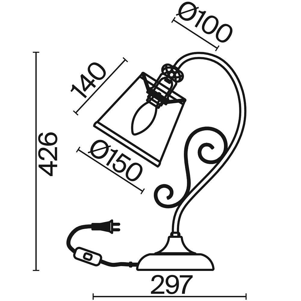 Настольный светильник Driana FR2405-TL-01-BZ