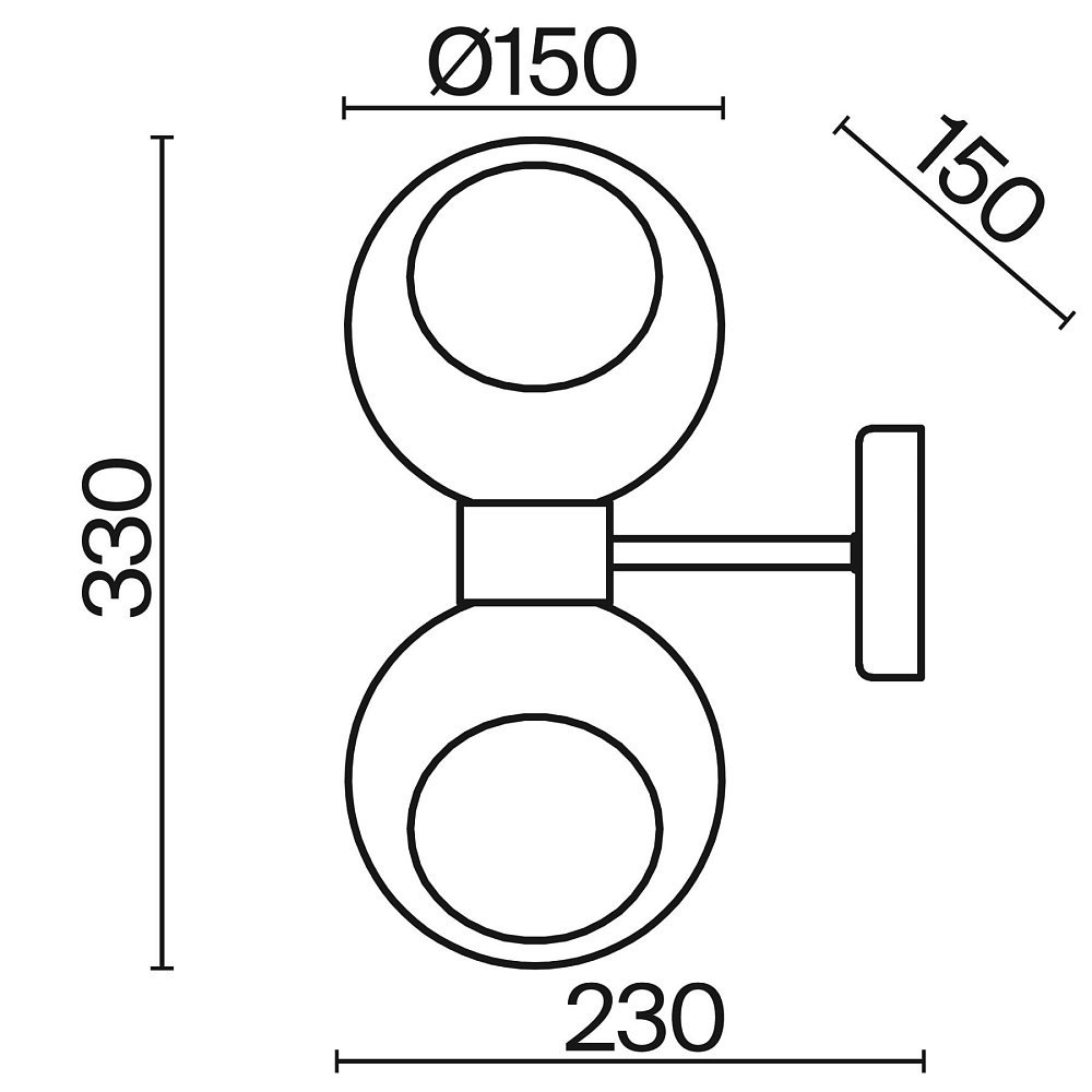 Настенный светильник (бра) Bony FR5394WL-02BS