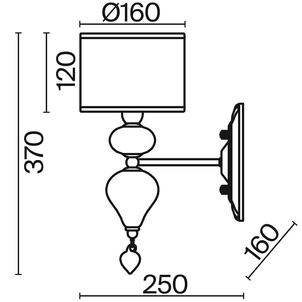 Настенный светильник (бра) Raise FR5369WL-01BS
