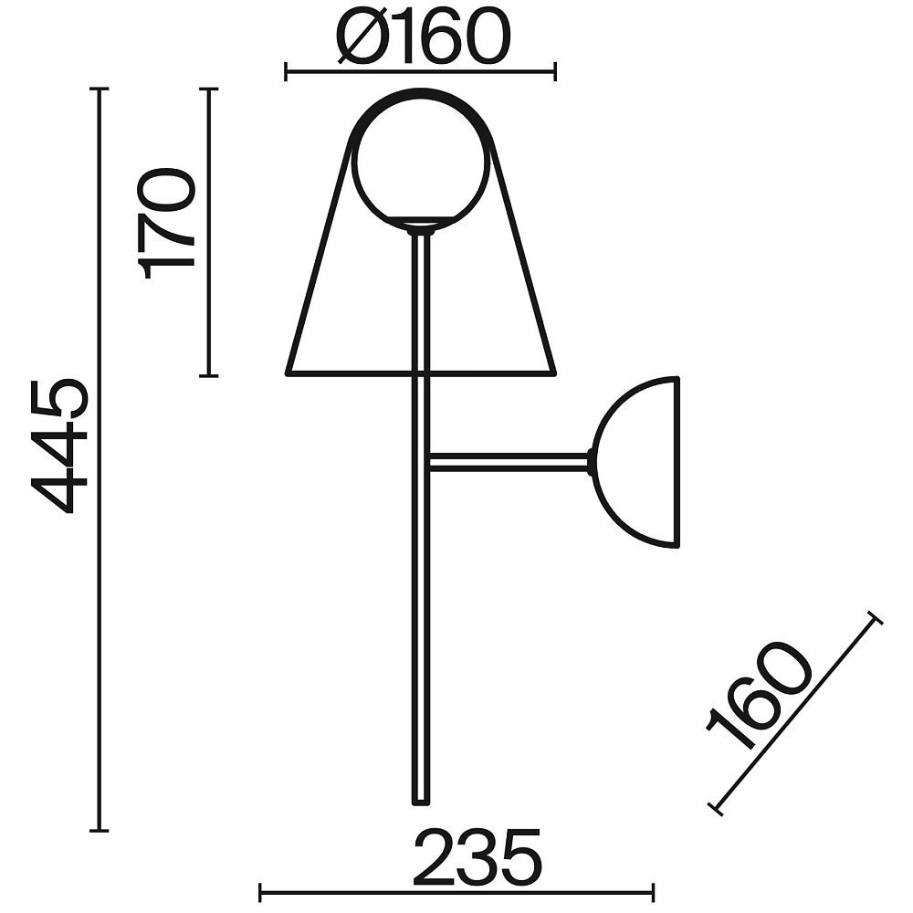 Настенный светильник (бра) Doublety FR5382WL-01BS