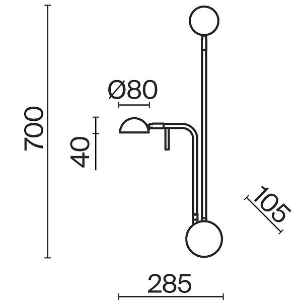 Настенный светильник (бра) Piece FR5549WL-L7B