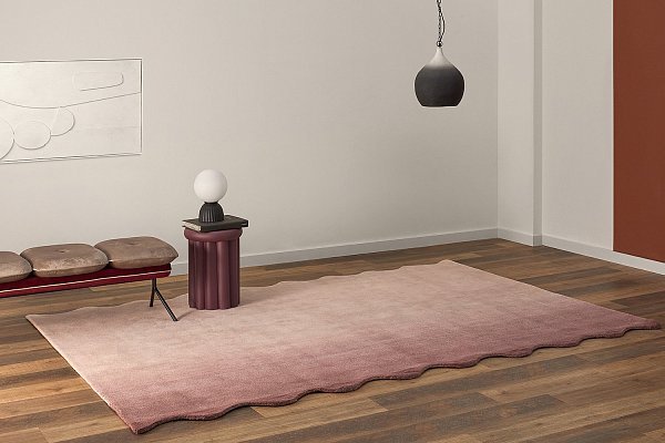 Ковер из шерсти over horizon цвета марсала из коллекции trendy ruffles, 200х300 см