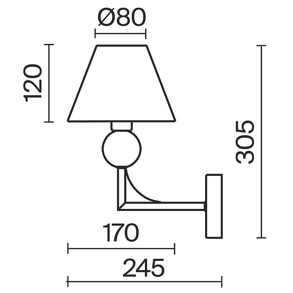 Настенный светильник (бра) Riley FR2043WL-01BS