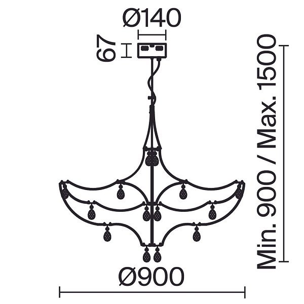 Подвесной светильник Amela FR6138PL-L30BS