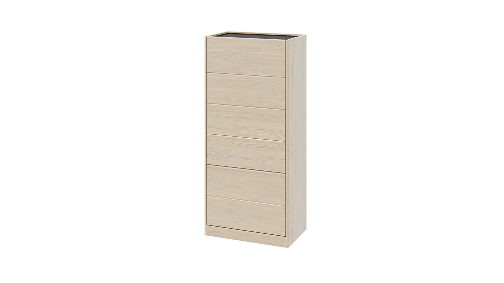 Комод RIVI GIGI узкий (6 ящиков) (молочный дуб) 60x38x132