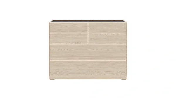 Комод RIVI GIGI широкий (6 ящ.) (молочный дуб) 126x51.5x92