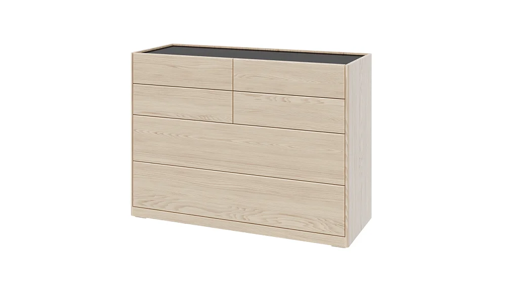 Комод RIVI GIGI широкий (6 ящ.) (молочный дуб) 126x51.5x92