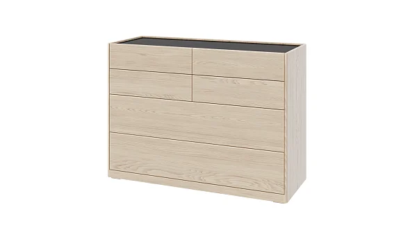 Комод RIVI GIGI широкий (6 ящ.) (молочный дуб) 126x51.5x92