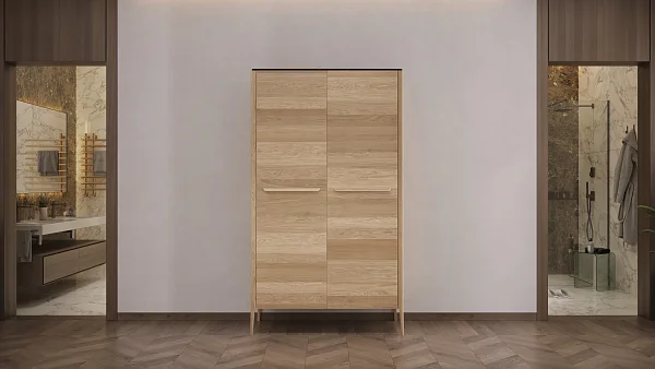 Шкаф RIVI Harvey 2х дверный (со штангой) (молочный дуб) 122,9x61x211,5