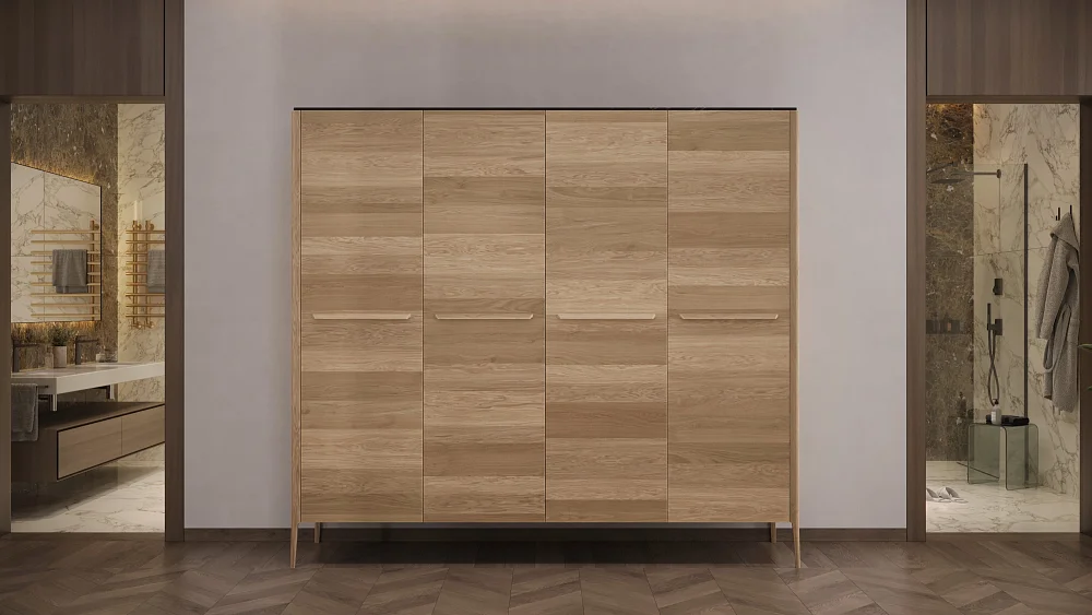 Шкаф RIVI Harvey 4х дверный (карамель) 235,5x61x211,5