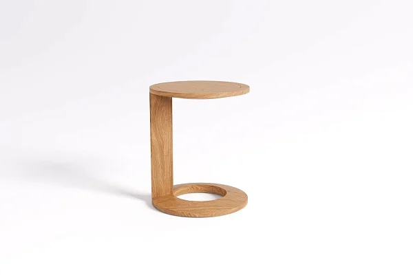 Журнальный столик RIVI Charm (МДФ, шпон дуба/натуральный) 45x45x55