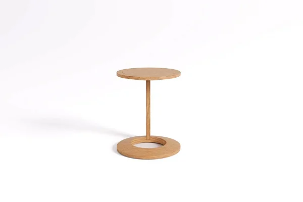 Журнальный столик RIVI Charm (МДФ, шпон дуба/натуральный) 45x45x55