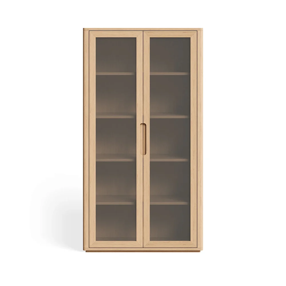 Витрина RIVI James 2-х створчатая (натуральный) 100x45x214