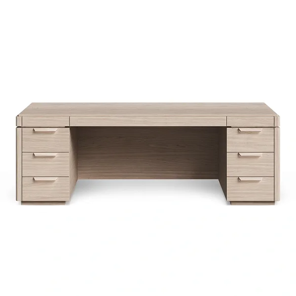 Рабочий стол RIVI Harvey с экраном (дуб/молочный дуб) 220x86x76,5