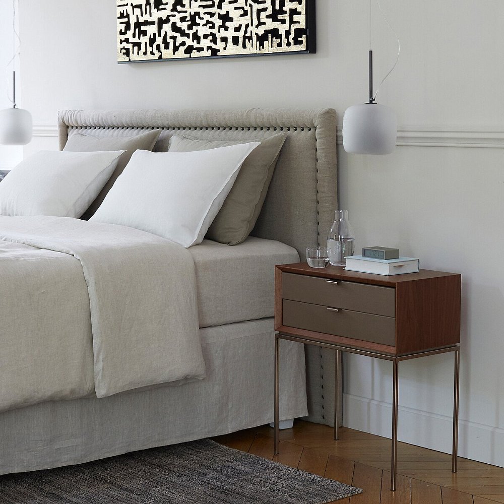 Изголовье кровати из льна В115 см, Yliana Илиана 160 см бежевый