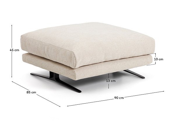 Пуф для ног Veliro из бежевой синели 85 x 90 см
