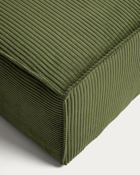 Пуф Blok из зеленого вельвета, 90x104 см
