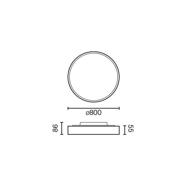 Потолочный светильник Domio белый Ø800 78W 3000K CRI80 Casambi