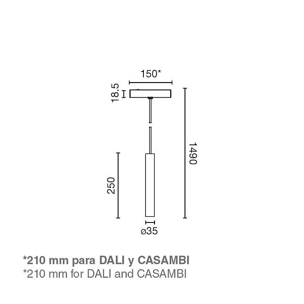 Подвесной светильник NESO SLIM TOP 2700K 20 GRADOS черный