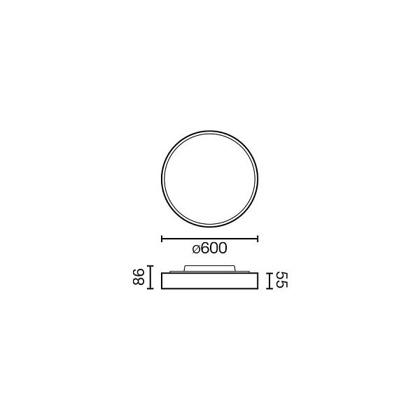 Потолочный светильник Domio Ш600 43W черный PRISM 3000K CRI80 DALI
